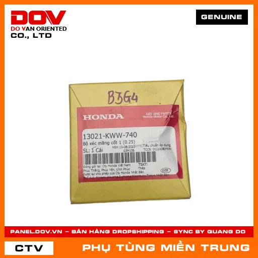 BỘ XÉC MĂNG CỐT 1 (0.25) HONDA CHÍNH HÃNG (MÃ: 13021KWW740) — 13021KWW740