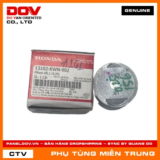 PISTON CỐT 1 (0.25) HONDA CHÍNH HÃNG (MÃ: 13102KWN902) — 13102KWN902