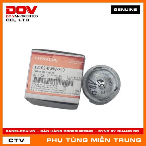 PISTON CỐT 1 (0.25) HONDA CHÍNH HÃNG (MÃ: 13102KWW740) — 13102KWW740