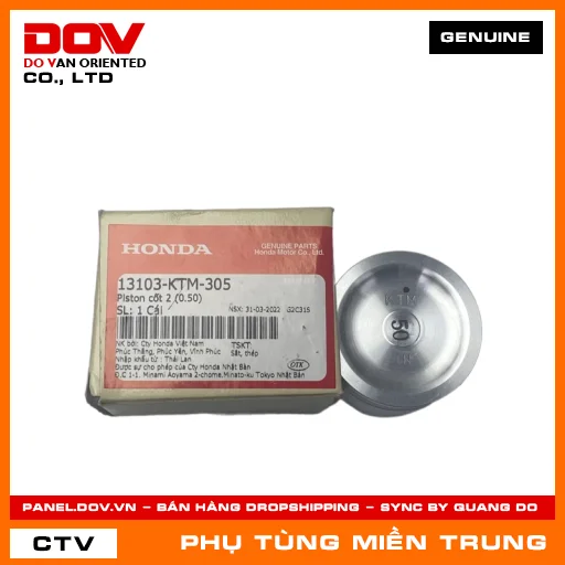 PISTON CỐT 2 (0.50) HONDA CHÍNH HÃNG (MÃ: 13103KTM305) — 13103KTM305