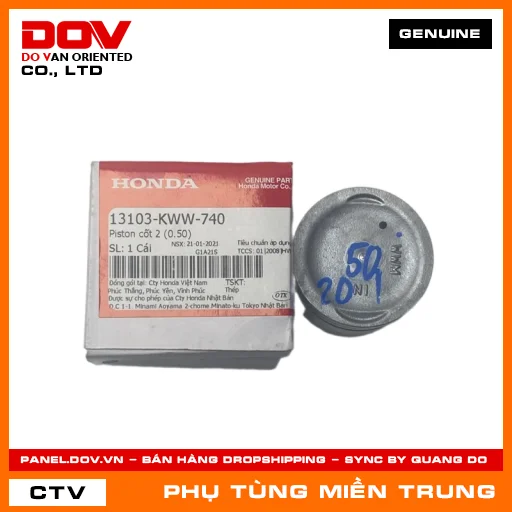 PISTON CỐT 2 (0.50) HONDA CHÍNH HÃNG (MÃ: 13103KWW740) — 13103KWW740
