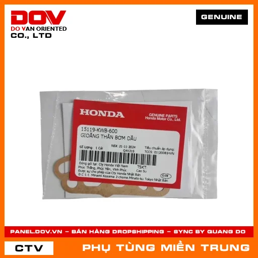 GIOĂNG THÂN BƠM DẦU HONDA CHÍNH HÃNG (MÃ: 15119KWB600) — 15119KWB600