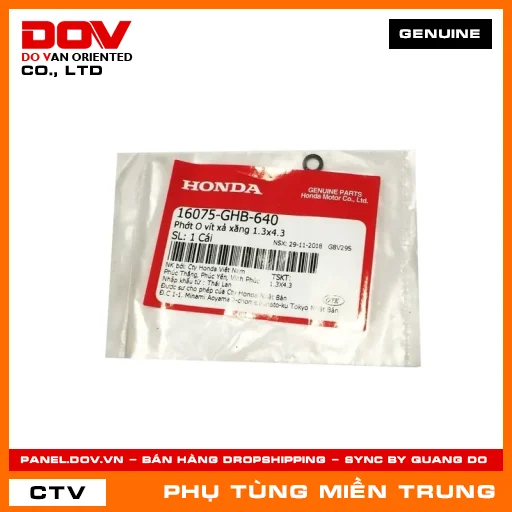 PHỚT O VÍT XẢ XĂNG 1.3X4.3 HONDA CHÍNH HÃNG (MÃ: 16075GHB640) — 16075GHB640