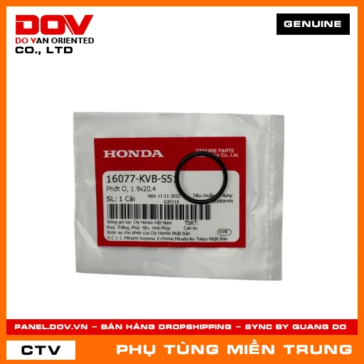 PHỚT O, 1.9X20.4 HONDA CHÍNH HÃNG (MÃ: 16077KVBS51) — 16077KVBS51