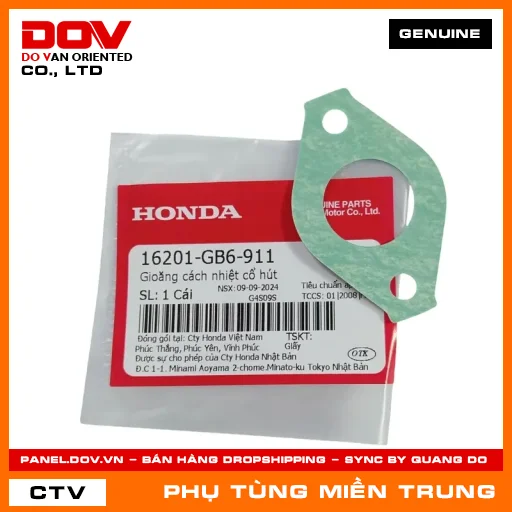 GIOĂNG CÁCH NHIỆT CỔ HÚT HONDA CHÍNH HÃNG (MÃ: 16201GB6911) — 16201GB6911