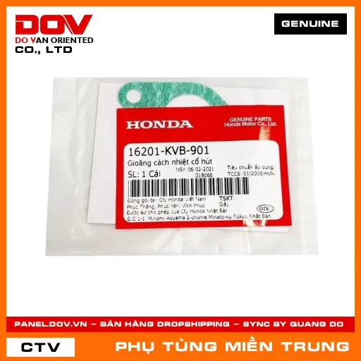 GIOĂNG CÁCH NHIỆT CỔ HÚT HONDA CHÍNH HÃNG (MÃ: 16201KVB901) — 16201KVB901