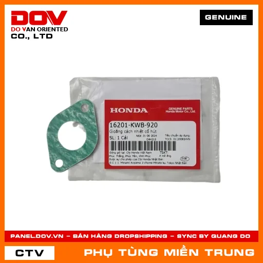GIOĂNG CÁCH NHIỆT CỔ HÚT HONDA CHÍNH HÃNG (MÃ: 16201KWB920) — 16201KWB920