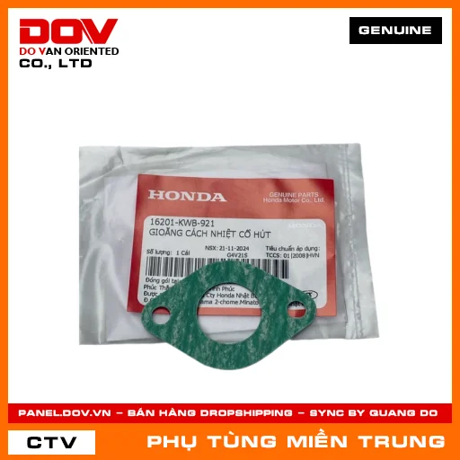 GIOĂNG CÁCH NHIỆT CỔ HÚT HONDA CHÍNH HÃNG (MÃ: 16201KWB921) — 16201KWB921