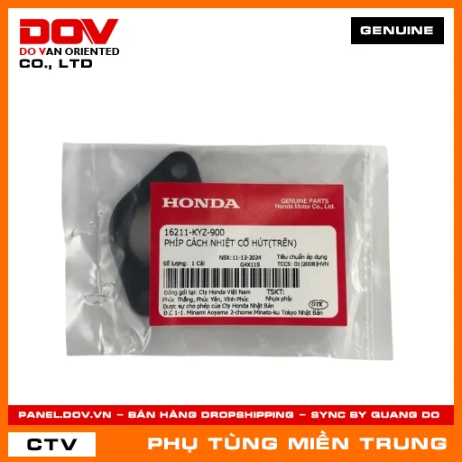 PHÍP CÁCH NHIỆT CỔ HÚT(TRÊN) HONDA CHÍNH HÃNG (MÃ: 16211KYZ900) — 16211KYZ900