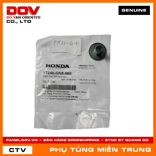 ĐỆM BẠC BẮT ĐUÔI SAU HONDA CHÍNH HÃNG (MÃ: 17246GN5960) — 17246GN5960