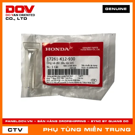 ỐNG XẢ CẶN BẦU LỌC KHÍ HONDA CHÍNH HÃNG (MÃ: 17261K12930) — 17261K12930