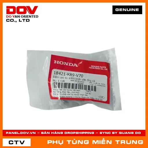 ĐỆM CAO SU GIẢM CHẤN ĐẶT ỐNG XẢ HONDA CHÍNH HÃNG (MÃ: 18421K89V70) — 18421K89V70