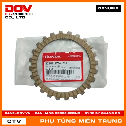 ĐĨA MA SÁT LY HỢP HONDA CHÍNH HÃNG (MÃ: 22201KWW741) — 22201KWW741