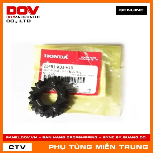 BÁNH RĂNG SỐ 4 TRỤC THỨ CẤP (22 RĂNG) HONDA CHÍNH HÃNG (MÃ: 23481K03H10) — 23481K03H10