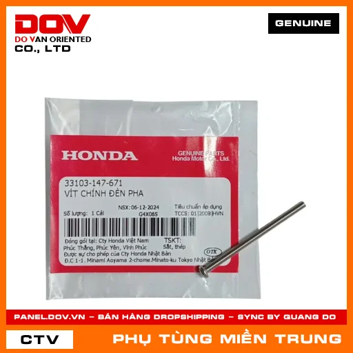 VÍT CHỈNH ĐÈN PHA HONDA CHÍNH HÃNG (MÃ: 33103147671) — 33103147671