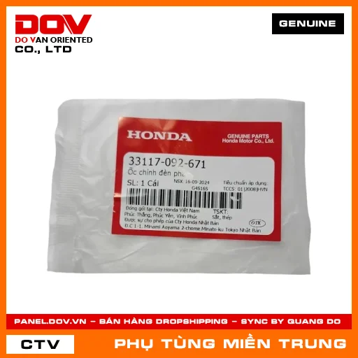 ỐC CHỈNH ĐÈN PHA HONDA CHÍNH HÃNG (MÃ: 33117092671) — 33117092671