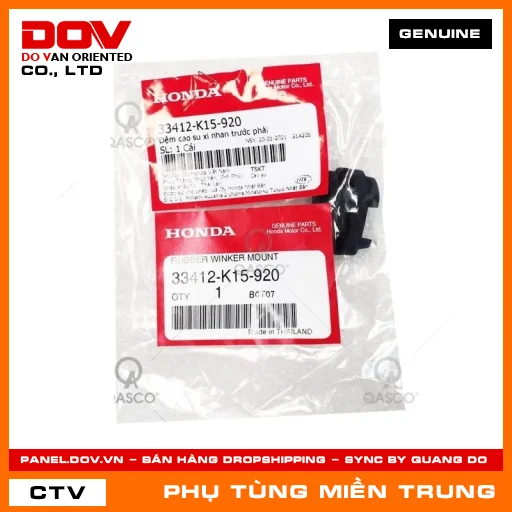 ĐỆM CAO SU XI NHAN TRƯỚC PHẢI HONDA CHÍNH HÃNG (MÃ: 33412K15920) — 33412K15920