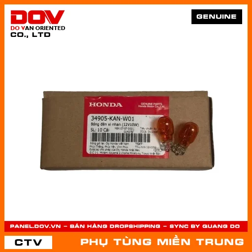 BÓNG ĐÈN XI NHAN (12V10W) HONDA CHÍNH HÃNG (MÃ: 34905KANW01) — 34905KANW01