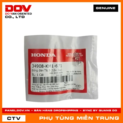 BÓNG ĐÈN T6.5 (12V 3W) HONDA CHÍNH HÃNG (MÃ: 34908KM1671) — 34908KM1671