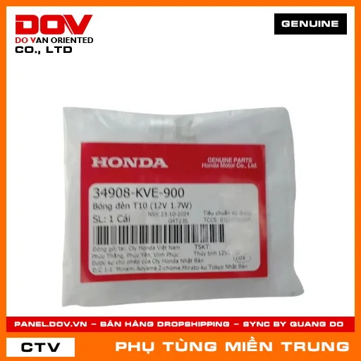 BÓNG ĐÈN T10 (12V 1.7W) HONDA CHÍNH HÃNG (MÃ: 34908KVE900) — 34908KVE900