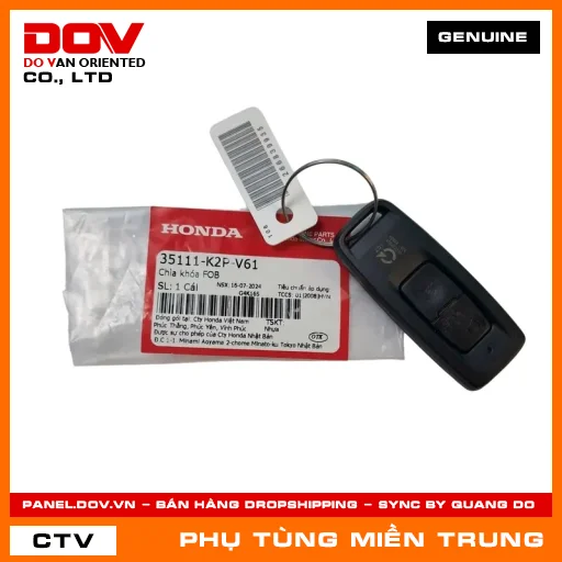 CHÌA KHÓA FOB HONDA CHÍNH HÃNG (MÃ: 35111K2PV61) — 35111K2PV61