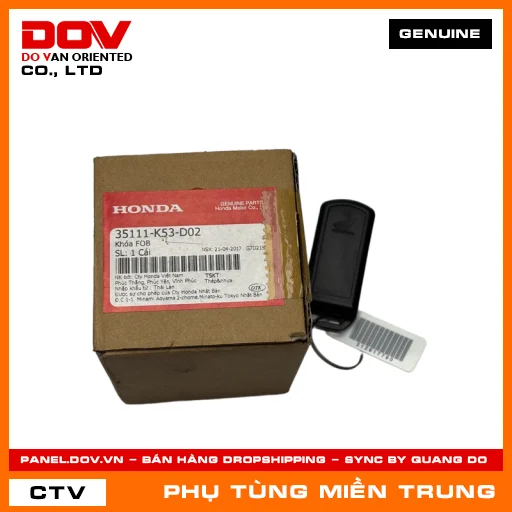 KHÓA FOB HONDA CHÍNH HÃNG (MÃ: 35111K53D02) — 35111K53D02