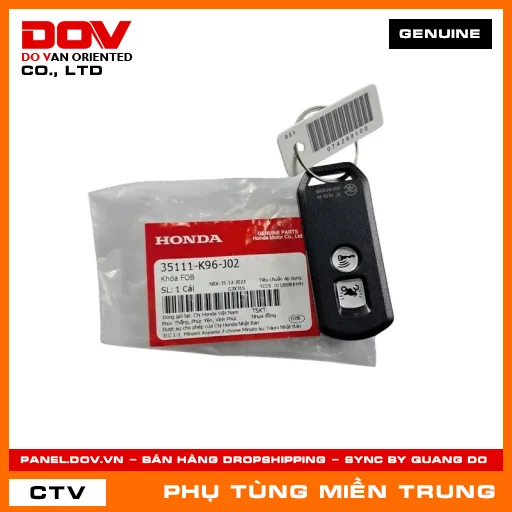 KHÓA FOB HONDA CHÍNH HÃNG (MÃ: 35111K96J02) — 35111K96J02