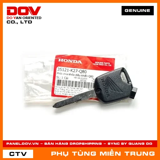 PHÔI CHÌA KHÓA ĐIỀU KHIỂN Q80 HONDA CHÍNH HÃNG (MÃ: 35121K27Q80) — 35121K27Q80