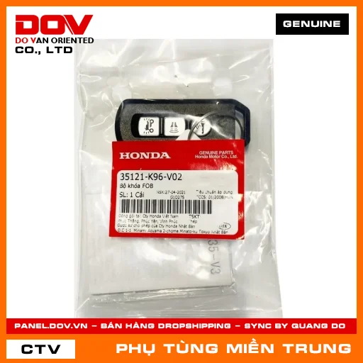 BỘ KHÓA FOB HONDA CHÍNH HÃNG (MÃ: 35121K96V02) — 35121K96V02