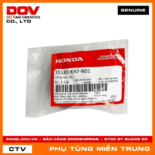 CÔNG TẮC CÒI HONDA CHÍNH HÃNG (MÃ: 35180K47N01) — 35180K47N01