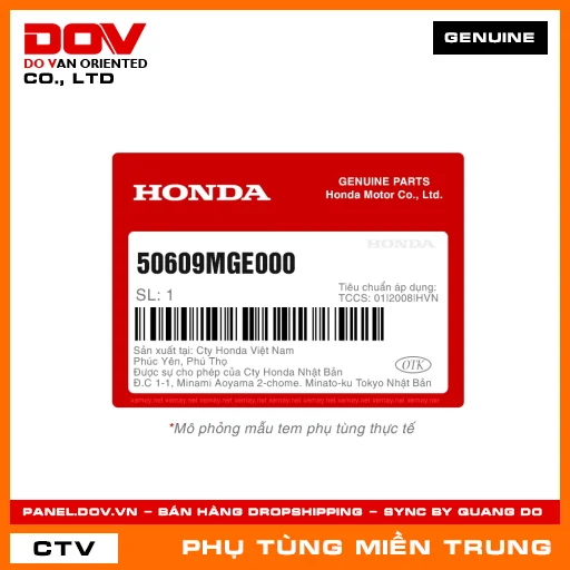 TẤM ĐỊNH VỊ CỤM CẦN ĐỂ CHÂN SAU HONDA CHÍNH HÃNG (MÃ: 50609MGE000) — 50609MGE000