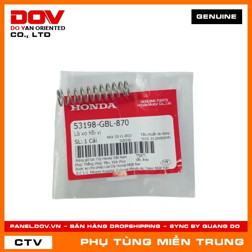LÒ XO HỒI VỊ HONDA CHÍNH HÃNG (MÃ: 53198GBL870) — 53198GBL870