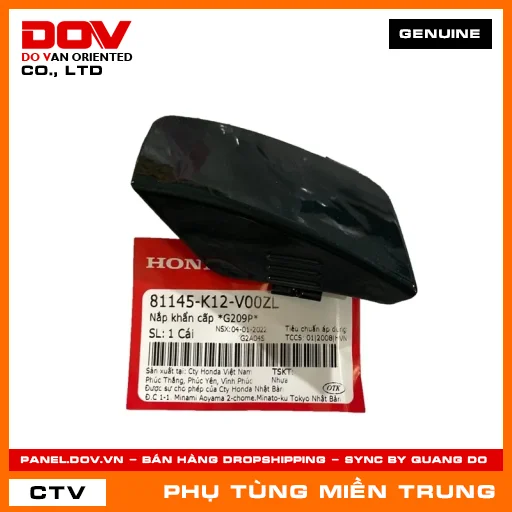 NẮP KHẨN CẤP *G209P* HONDA CHÍNH HÃNG (MÃ: 81145K12V00ZL) — 81145K12V00ZL