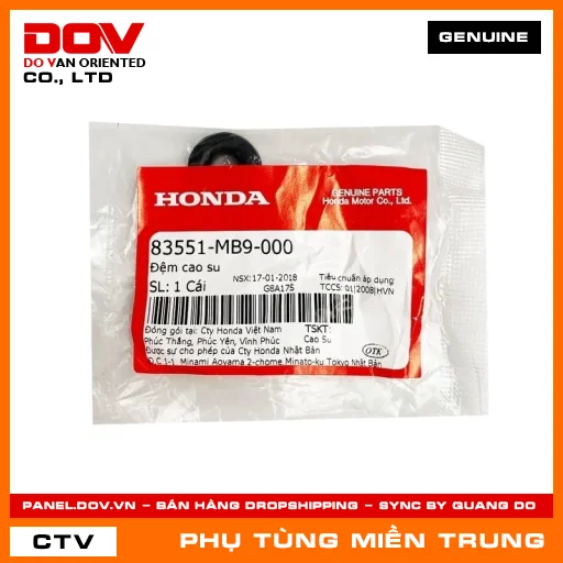 ĐỆM CAO SU HONDA CHÍNH HÃNG (MÃ: 83551MB9000) — 83551MB9000
