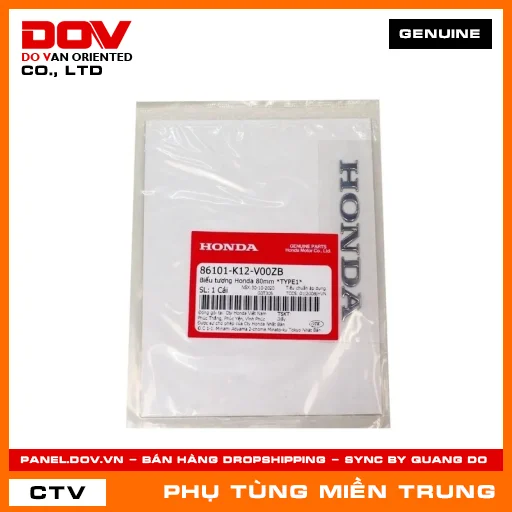 BIỂU TƯỢNG HONDA 80MM *TYPE1* HONDA CHÍNH HÃNG (MÃ: 86101K12V00ZB) — 86101K12V00ZB