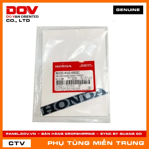 MÁC CHỮ HONDA 110MM *NH262* HONDA CHÍNH HÃNG (MÃ: 86101K1GV00ZC) — 86101K1GV00ZC
