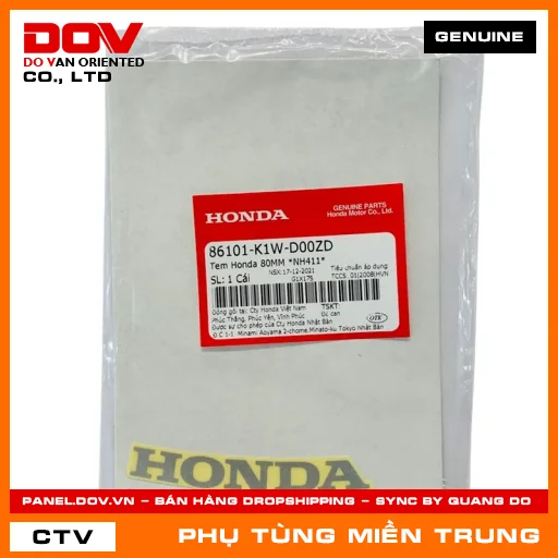 TEM HONDA 80MM *NH411* HONDA CHÍNH HÃNG (MÃ: 86101K1WD00ZD) — 86101K1WD00ZD