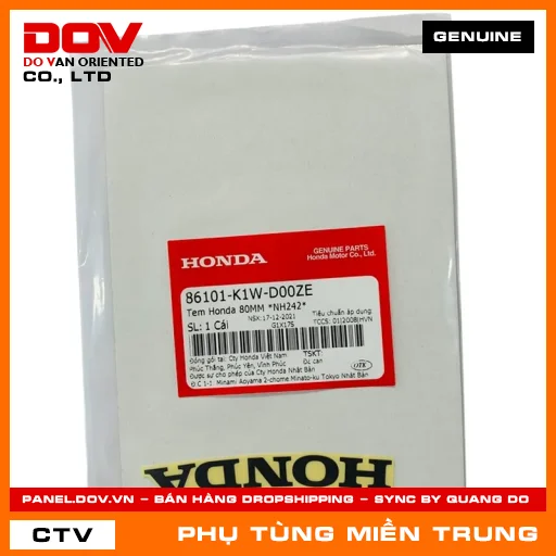 TEM HONDA 80MM *NH242* HONDA CHÍNH HÃNG (MÃ: 86101K1WD00ZE) — 86101K1WD00ZE