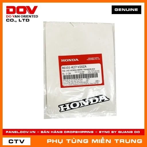 MÁC CHỮ HONDA 80MM *NHA62B,R34 HONDA CHÍNH HÃNG (MÃ: 86101K27V20ZA) — 86101K27V20ZA