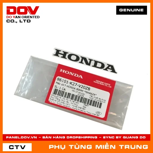 MÁC CHỮ HONDA 80MM *NHA62X* HONDA CHÍNH HÃNG (MÃ: 86101K27V20ZB) — 86101K27V20ZB