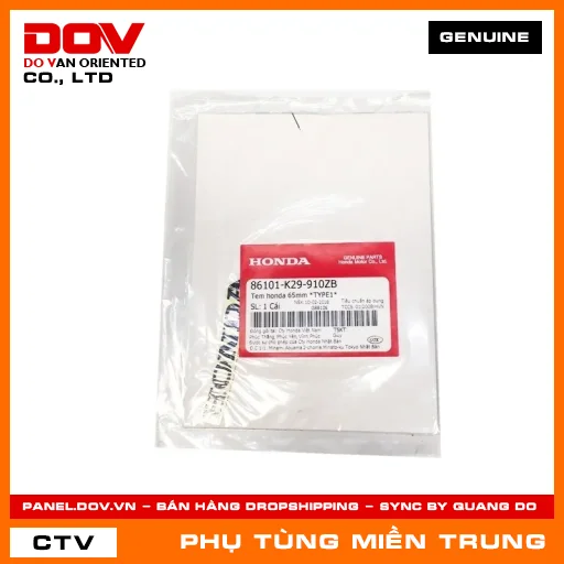 TEM HONDA 65MM *NHB25* HONDA CHÍNH HÃNG (MÃ: 86101K29910ZB) — 86101K29910ZB