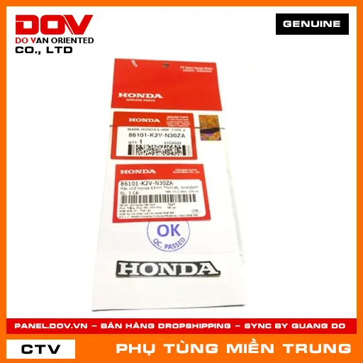 MÁC CHỮ HONDA 65MM *NH196, NH436M* HONDA CHÍNH HÃNG (MÃ: 86101K2VN30ZA) — 86101K2VN30ZA
