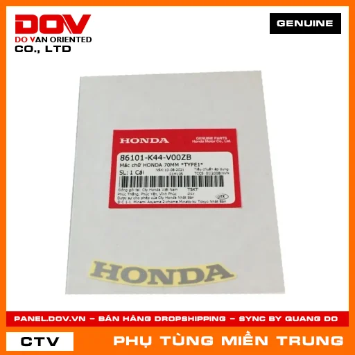MÁC CHỮ HONDA 70MM *NH411* HONDA CHÍNH HÃNG (MÃ: 86101K44V00ZB) — 86101K44V00ZB