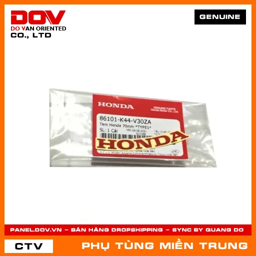 TEM HONDA 70MM *R340* HONDA CHÍNH HÃNG (MÃ: 86101K44V30ZA) — 86101K44V30ZA