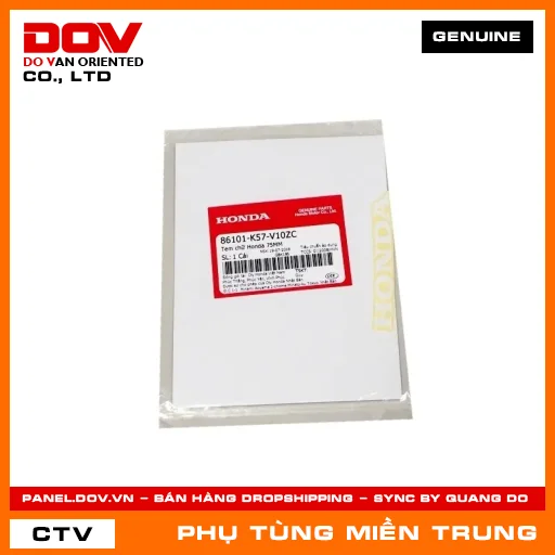 TEM CHỮ HONDA 75MM HONDA CHÍNH HÃNG (MÃ: 86101K57V10ZC) — 86101K57V10ZC