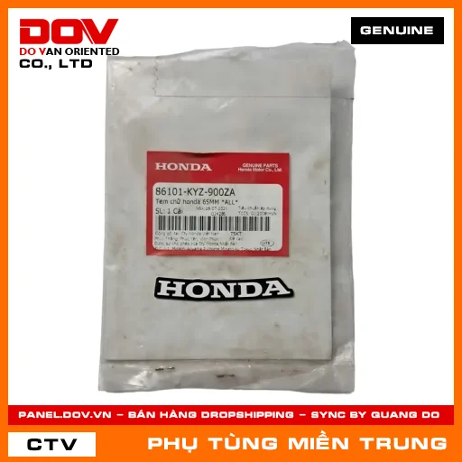 TEM CHỮ HONDA 65MM *ALL* HONDA CHÍNH HÃNG (MÃ: 86101KYZ900ZA) — 86101KYZ900ZA