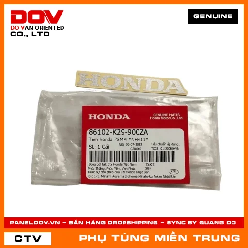 TEM HONDA 75MM *NH411* HONDA CHÍNH HÃNG (MÃ: 86102K29900ZA) — 86102K29900ZA
