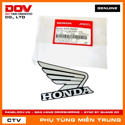 MARK CÁNH CHIM PHẢI 80MM *NHB2 HONDA CHÍNH HÃNG (MÃ: 86201KYZV60ZD) — 86201KYZV60ZD