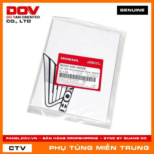 MÁC CÁNH CHIM HONDA PHẢI 75MM *NHA76* HONDA CHÍNH HÃNG (MÃ: 86202K56V60ZB) — 86202K56V60ZB