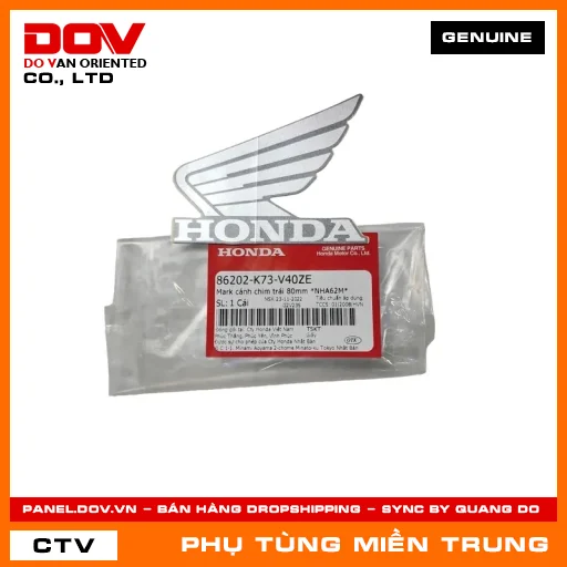 MARK CÁNH CHIM TRÁI 80MM *NHA62M* HONDA CHÍNH HÃNG (MÃ: 86202K73V40ZE) — 86202K73V40ZE
